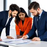 Home 8 B Impact Assessment**
"A diverse team of professionals in a bright, modern office, reviewing documents and collaborating around a table. They are fully clothed in appropriate business attire. The scene depicts the process of analyzing a company's impact. Safe for work, appropriate content, professional, perfect anatomy, correct proportions, well-formed hands, natural pose, high quality."
**